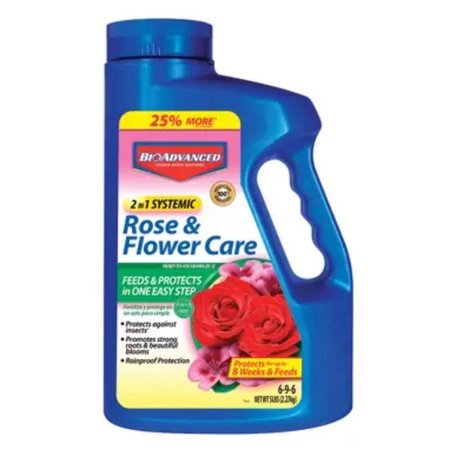 BAYER BioAdvanced Rose & Flower Care Granules Plant Food and Insect Control 5 lb 701100A